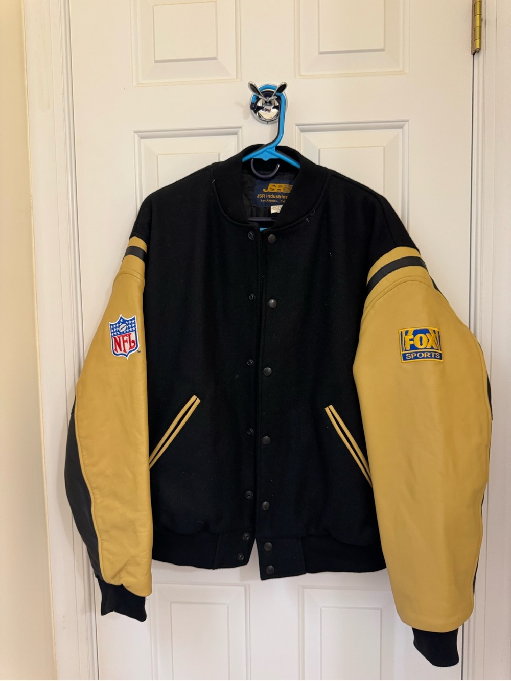 NFL FOX Vintage Black and Gold Varsity Jacket
